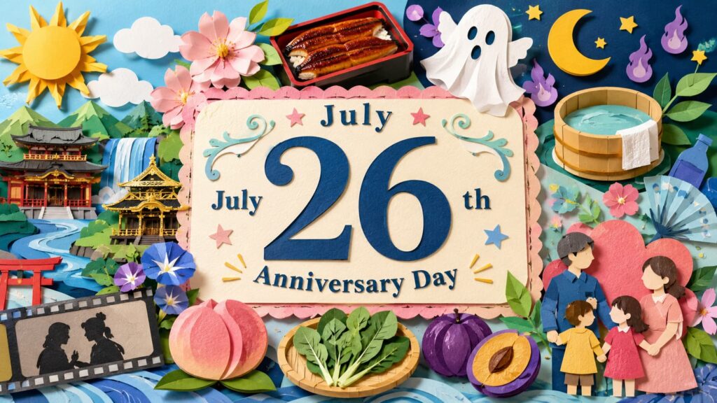 7月26日は何の日かを夏の土用の丑の日、ポツダム宣言記念日、日光の日、幽霊の日、夏風呂の日などから紹介