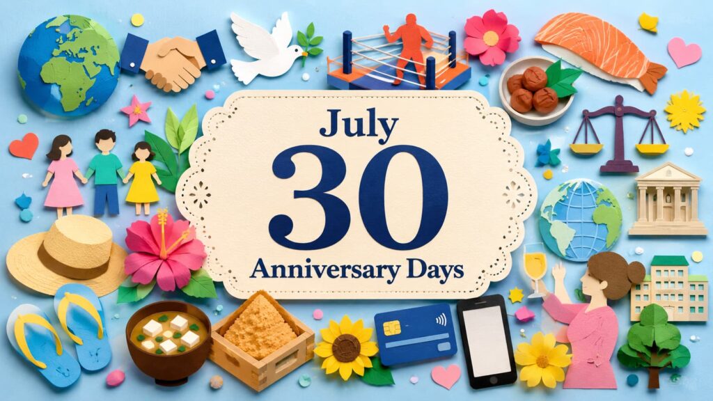 7月30日は何の日？国際フレンドシップ・デー、人身取引反対世界デー、プロレス記念日、梅干の日、明治天皇祭などの記念日