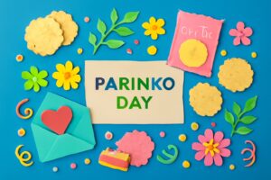 ぱりんこの日（8月5日）の由来や商品情報を紹介するブログ記事のサムネイル画像。三幸製菓の人気商品「ぱりんこ」や記念日を祝うカラフルなデザインで、記念日の意味と「ぱりんこ」の魅力を表現。