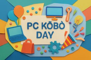 パソコン工房の日（8月5日）記念日についての紹介。パソコン工房やユニットコムの歴史、地域活性化活動、特別キャンペーンなどを強調。