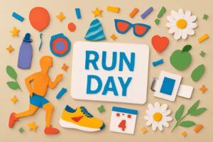 走ろうの日（8月4日）の記念日として、健康マラソンを通じて走ることの大切さと楽しさを広めるイベントのイメージ
