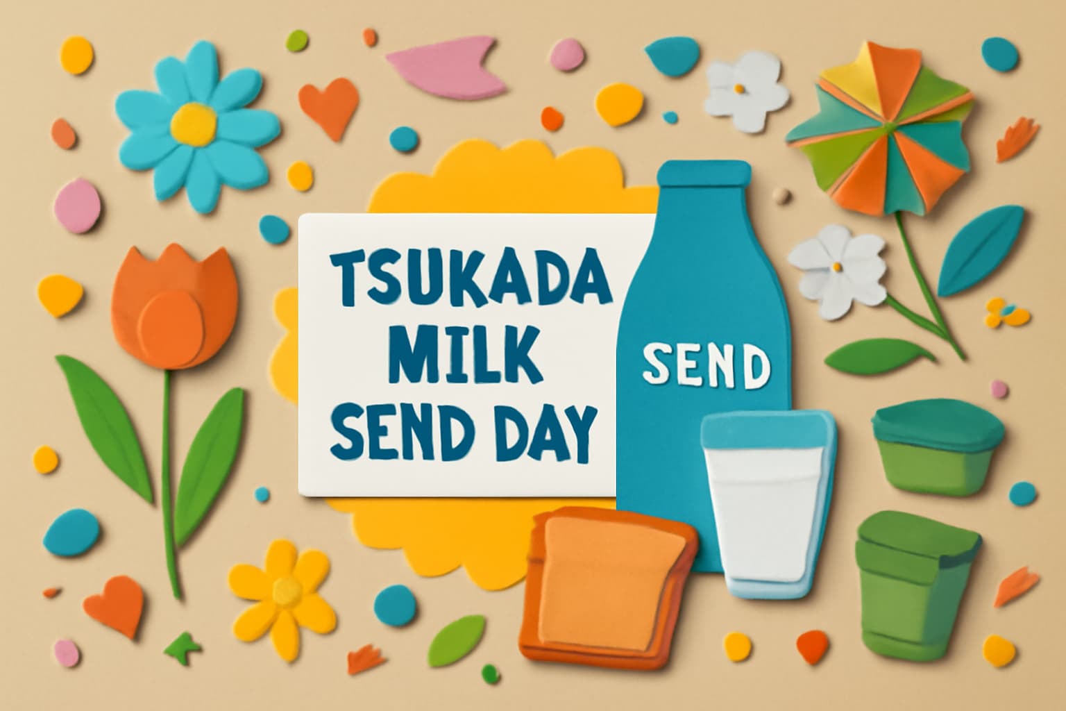 「塚田牛乳SENDの日」を祝う新鮮で美味しいプレミアム牛乳「SEND720」の魅力を伝える画像。鮮度と栄養にこだわった牛乳の特長が表現されています。