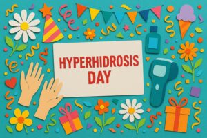 ミラドライで笑顔を取り戻すワキ汗治療の日に関するカラフルな記念日アート