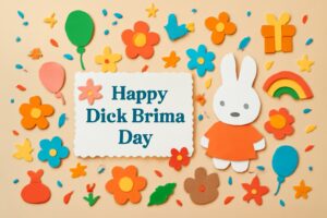 ディック・ブルーナの日を祝うカラフルなアートとミッフィーのキャラクター