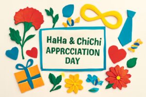 8月8日「ハハとチチに感謝する日」の由来と意義を伝えるカラフルなデザイン