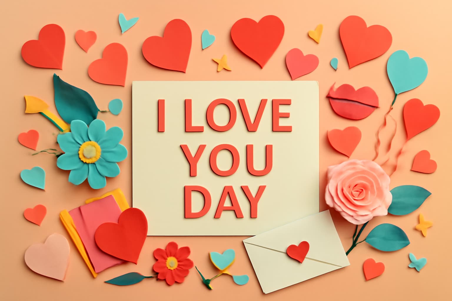 「I Love You Day」のメッセージが込められたカラフルなペーパーアートで表現された記念日。数字「831」を通じて愛を伝える意味を視覚的に表現。