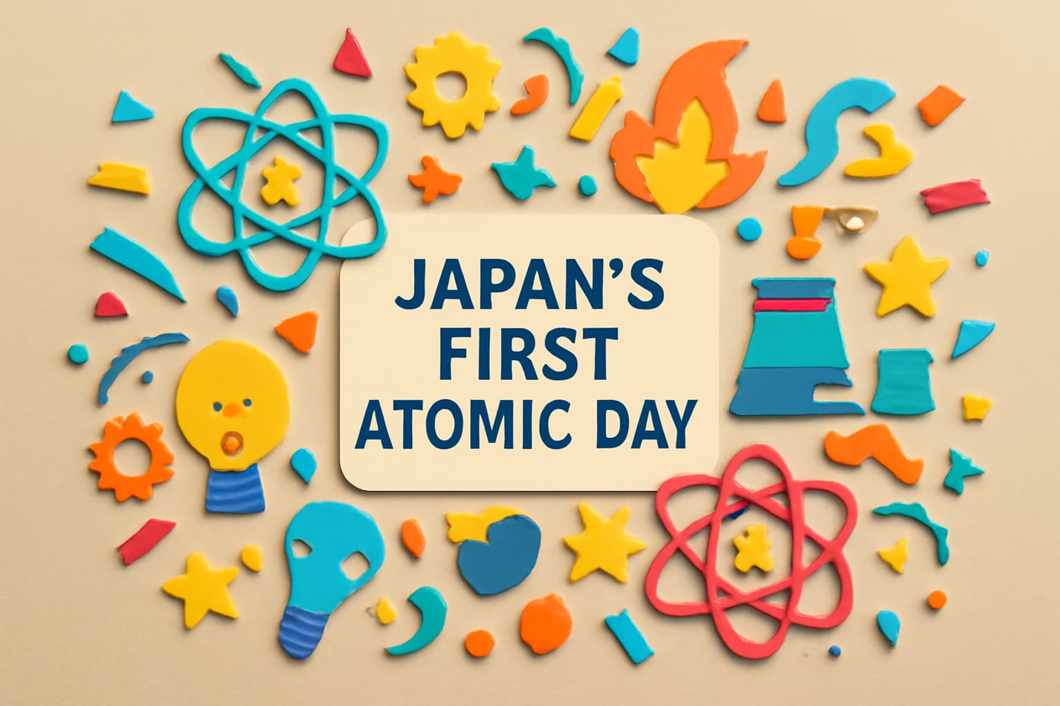 1957年8月27日、日本初の原子力臨界実験が成功した「日本に原子の火がともった日」を記念するビジュアル。JRR-1の重要性と原子力技術の進化を象徴。