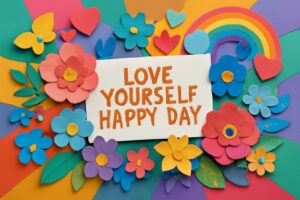 自分を愛してハッピーデー、セルフラブ、桃果愛、プラスサイズモデル、自己肯定感、自己愛、ポジティブなメッセージ