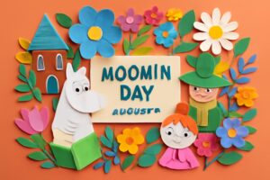 ムーミンの日を祝う特別な日。ムーミンキャラクターと共にトーベ・ヤンソンの誕生日を祝うイベント。
