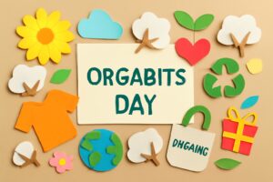 オーガビッツの日を祝うオーガニックコットンと環境保護をテーマにしたデザイン