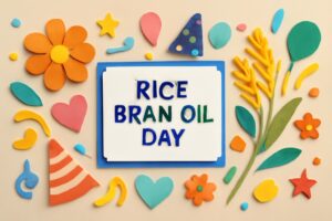 米ぬか由来の健康オイル「米油」の魅力と記念日「オリザの米油の日」を紹介するカラフルなイメージ