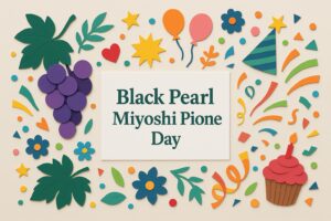 黒い真珠と呼ばれる三次ピオーネを記念する9月6日の記念日を祝うカラフルなペーパーアート