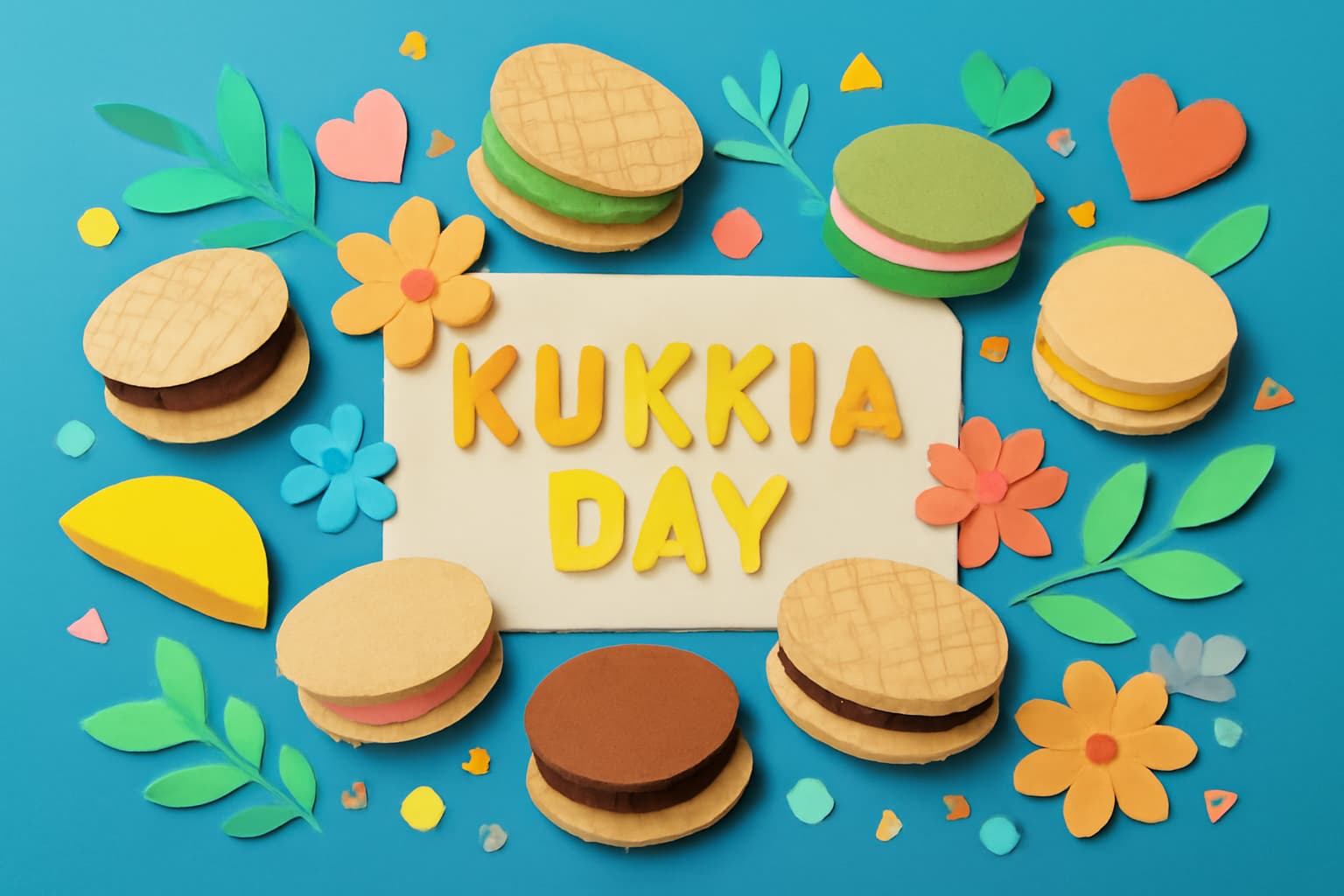 9月5日の「KUKKIAの日」を祝うカラフルな紙アートのデザイン