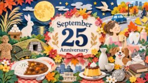 9月25日は何の日？2026年の中秋の名月、彼岸、藤ノ木古墳記念日、10円カレーの日、主婦休みの日などの記念日と由来