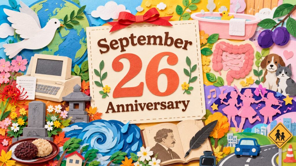 9月26日は何の日?核兵器の全面的廃絶のための国際デー、ワープロ記念日、台風襲来の日、彼岸、八雲忌などの由来