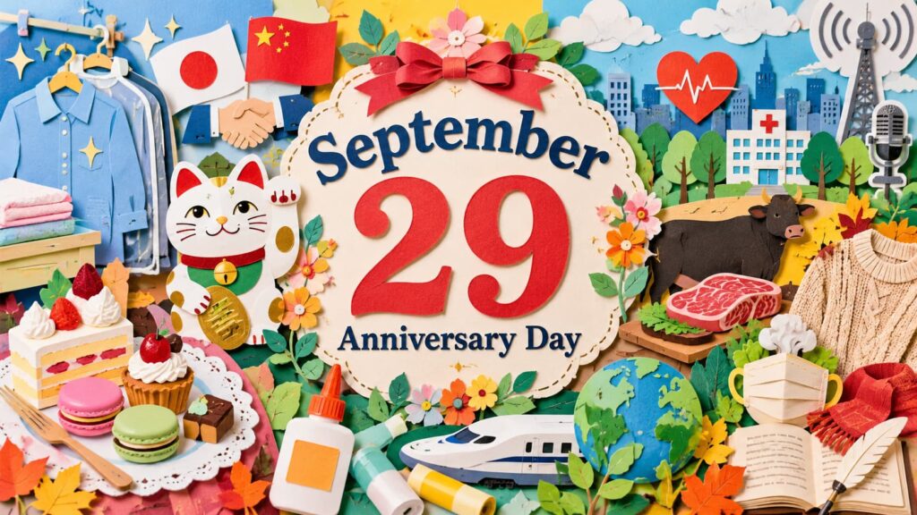 9月29日は何の日？クリーニングの日、日中国交正常化の日、招き猫の日、洋菓子の日、接着の日などの記念日と由来