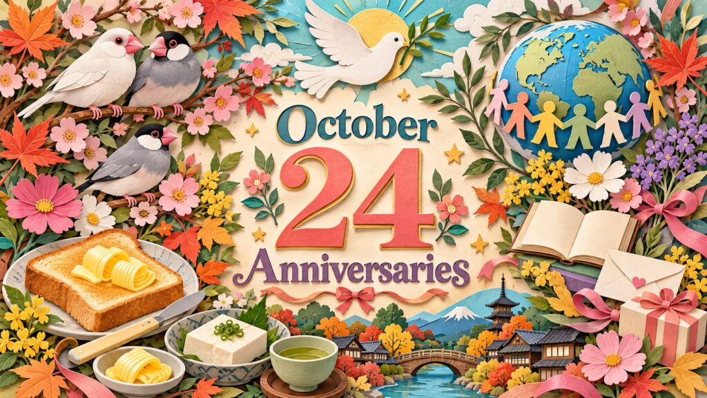 10月24日は何の日？国連デー、世界開発情報の日、暗黒の木曜日、文鳥の日、マーガリンの日を中心に、記念日の意味や日付の由来を紹介。