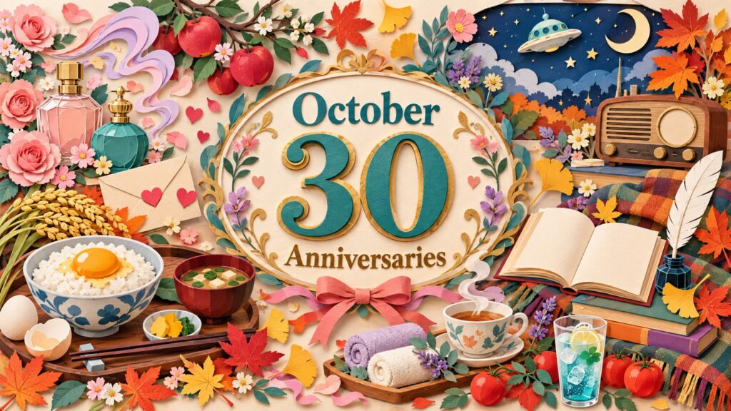 10月30日は何の日？香りの記念日、初恋の日、たまごかけごはんの日、宇宙戦争の日、リラクゼーションの日の由来を紹介。