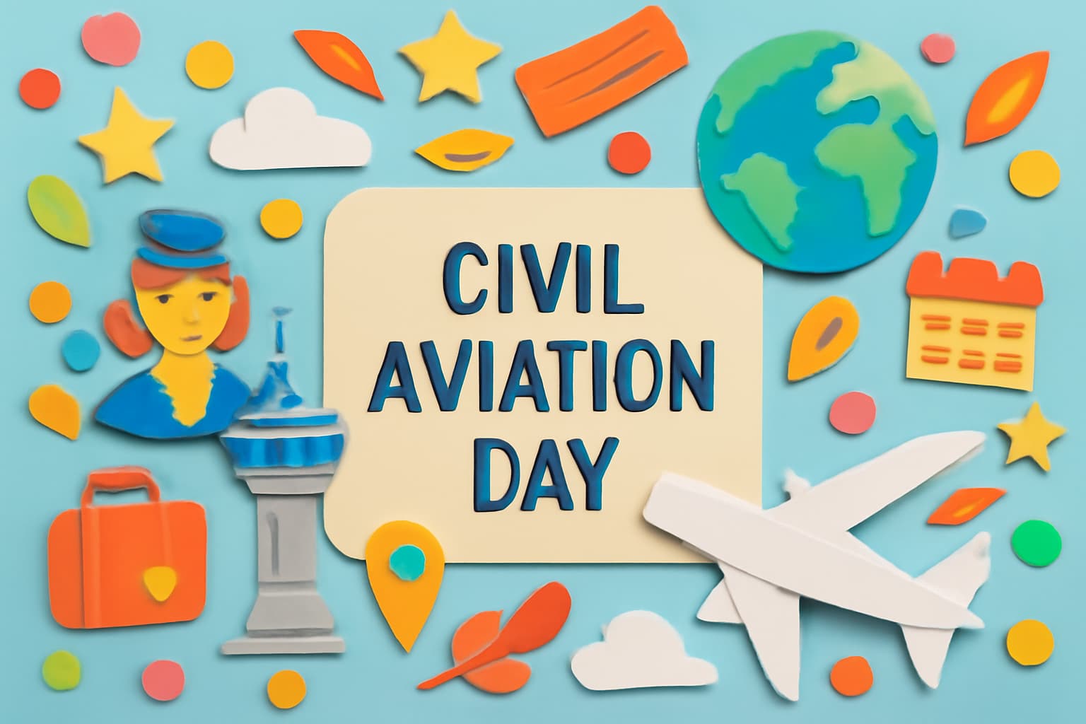 1951年10月25日の民間航空記念日を祝う、日本航空の誕生と航空業界の復興をテーマにしたデザイン