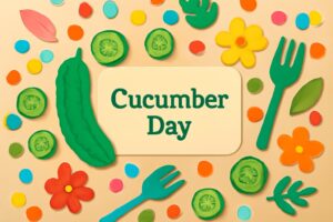 9月9日の「きゅうりのキューちゃんの日」を祝う、漬物の魅力や歴史を紹介するブログ記事に関連するカラフルなデザイン