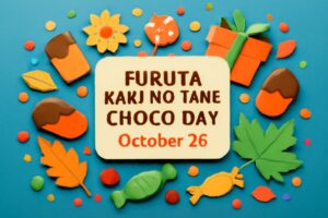 10月26日の「フルタの柿の種チョコの日」を祝う記念日。フルタ製菓の人気商品「柿の種チョコ」の魅力を表現。