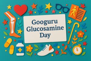 ぐるぐるグルコサミンの日にちなんだ関節と健康をイメージしたカラフルなペーパーアート