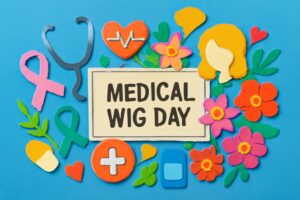 医療用ウィッグの日（10月19日）を祝う意味と重要性を伝えるカラフルなデザイン