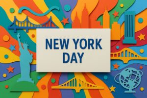 ニューヨークの日の歴史と都市文化を祝うカラフルなデザイン