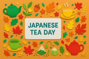 日本茶の日に合わせた大茶会や日本茶文化を象徴するカラフルなペーパーアート