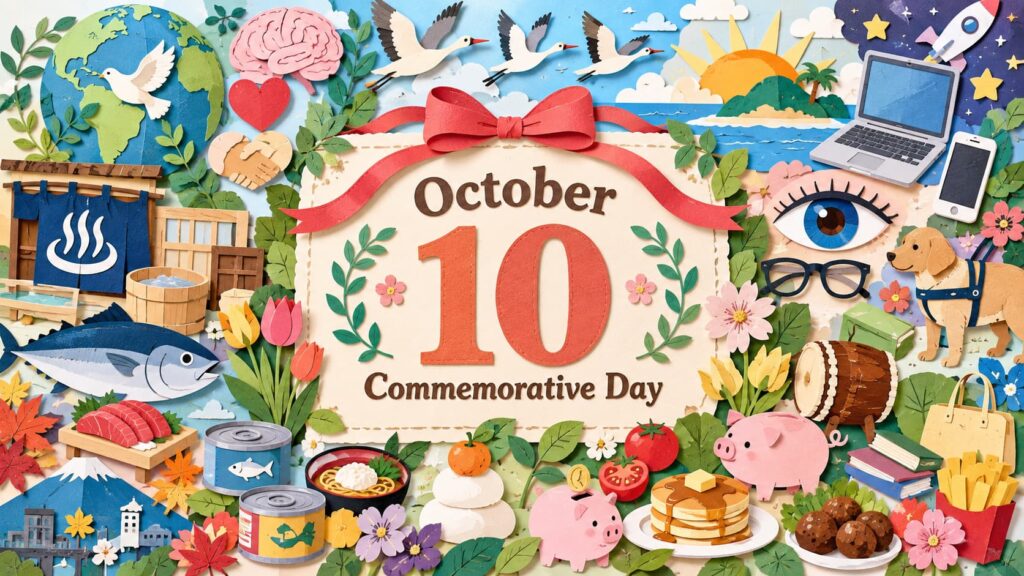 10月10日は何の日？世界メンタルヘルス・デー、目の愛護デー、銭湯の日、まぐろの日、缶詰の日など代表的な記念日と由来