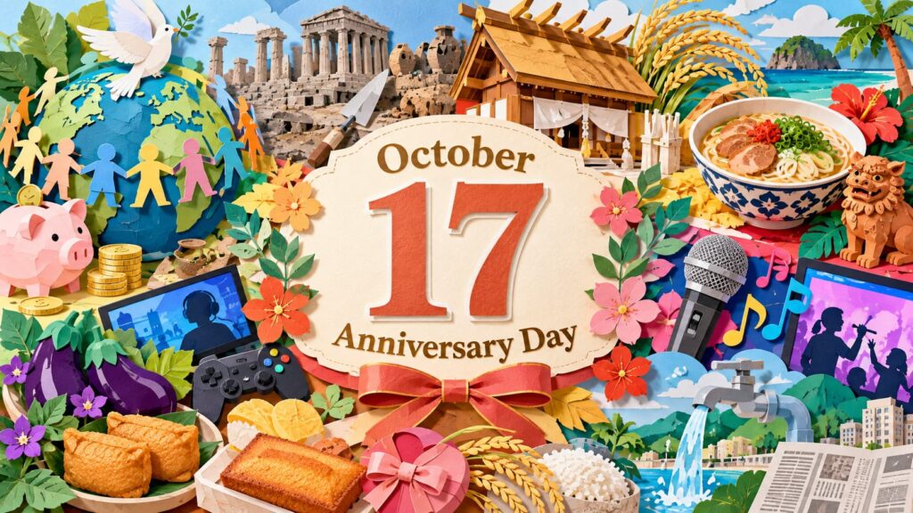10月17日は何の日？貧困撲滅のための国際デー、神嘗祭、沖縄そばの日、カラオケ文化の日、国際考古学の日など記念日の由来