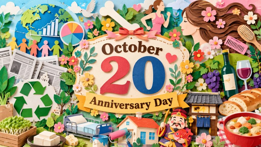 10月20日は何の日？世界統計デー、世界骨粗鬆症デー、新聞広告の日、頭髪の日、リサイクルの日などの記念日と由来