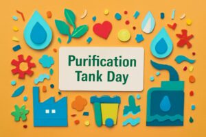 浄化槽の日（10月1日）を記念し、環境保護や公衆衛生の向上に貢献する浄化槽の役割を伝えるカラフルなデザイン。