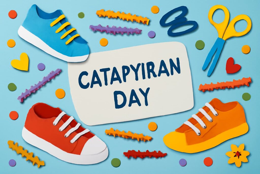 キャタピラン（靴ひも）の日の由来や特徴を解説する記事。9月21日の記念日としての意味や、便利な靴ひもの特徴を紹介。