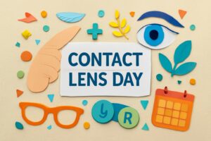 コンタクトレンズの日に関するブログ記事のサムネイル画像。コンタクトレンズの使用や目の健康について触れた内容を象徴するデザイン。