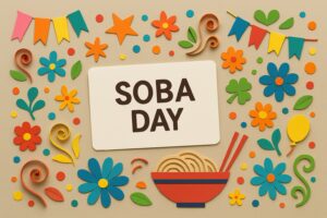 新そばの旬と語呂合わせが由来の10月8日「そばの日」を象徴するカラフルな記念日イメージ