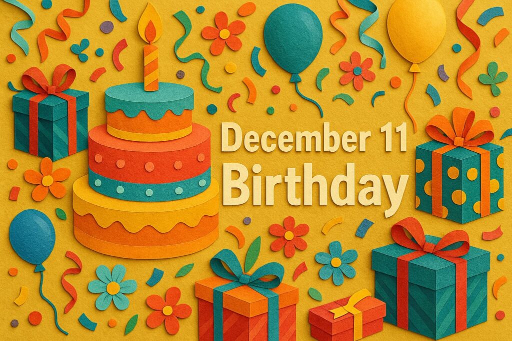 12月11日生まれの芸能人と有名人の誕生日情報をわかりやすく紹介し、プロフィールや魅力をまとめた内容を伝える画像
