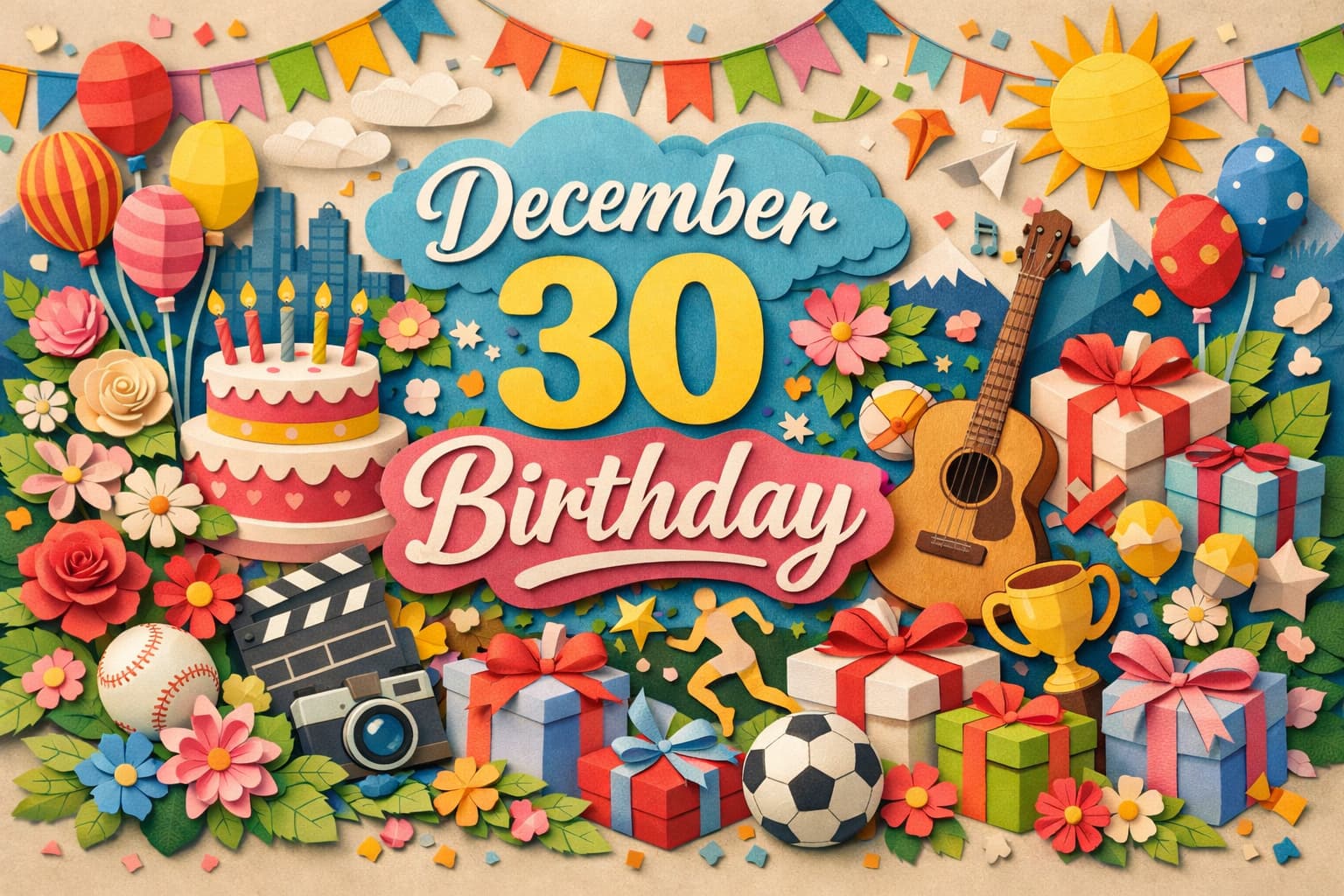 12月30日生まれの芸能人・有名人を一覧で紹介。V(BTS)、JOSHUA、ノブ、元木大介、山本潤子など年末の会話に使える人物が分かる