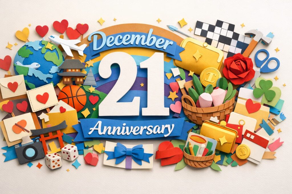 12月21日は何の日かを伝える記念日まとめ、遠距離恋愛の日やバスケットボールの日、クロスワードの日など人とのつながりや文化を感じる12月の記念日