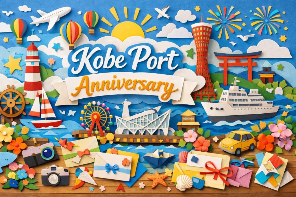 1月1日の神戸港記念日について、開港の由来や歴史、天然の良港と呼ばれる理由、神戸の発展を支えた国際貿易港としての役割をわかりやすく解説しています。