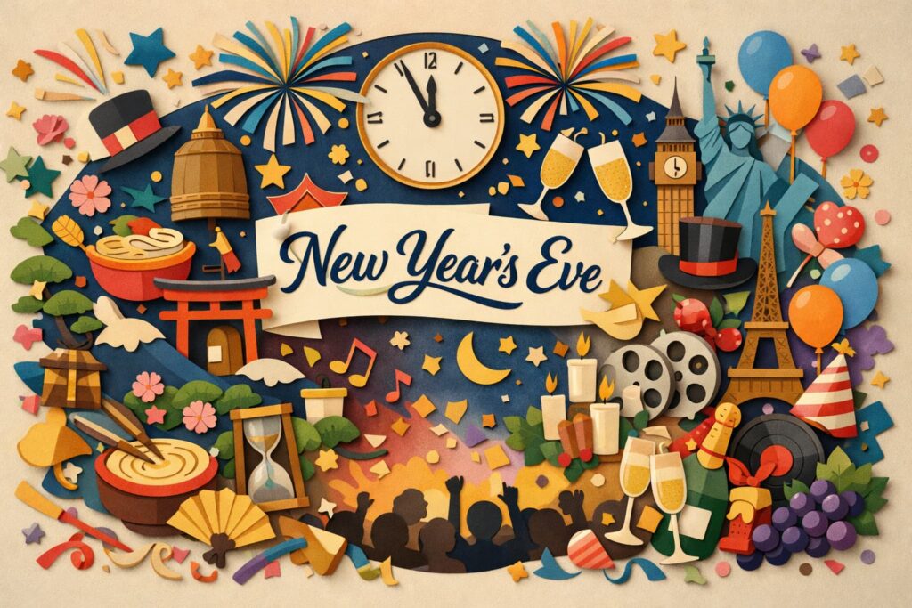 12月31日のニューイヤーズ・イヴの意味や由来、世界の祝い方や日本の文化について紹介