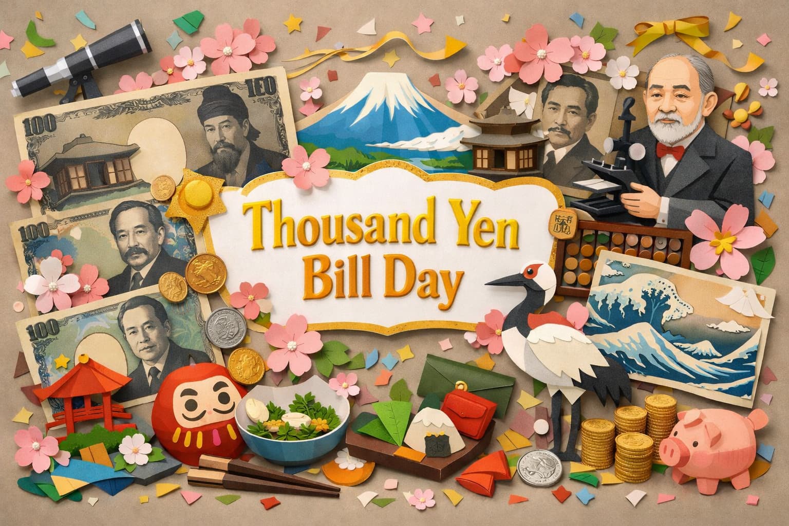 千円札発行の日にちなんで、歴代デザインや登場した偉人たちを詳しく紹介した記念日ブログ