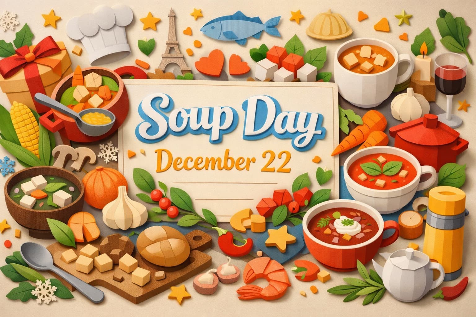 12月22日のスープの日の由来や語呂合わせ、スープの魅力や楽しみ方を詳しく解説した記事