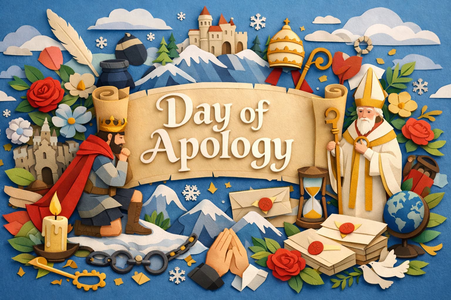 お詫びの日にちなんだカノッサの屈辱と謝罪の意味をわかりやすく解説した歴史記念日の紹介