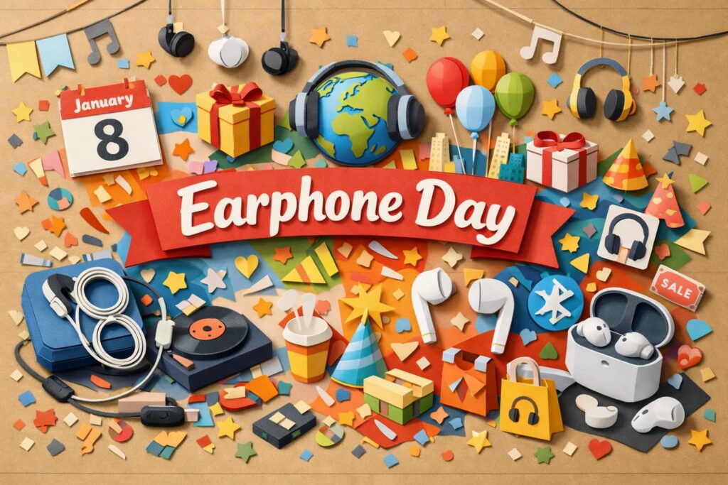 1月8日「イヤホンの日」の由来や意味、豆知識、選び方などを解説する記念日特集ブログ