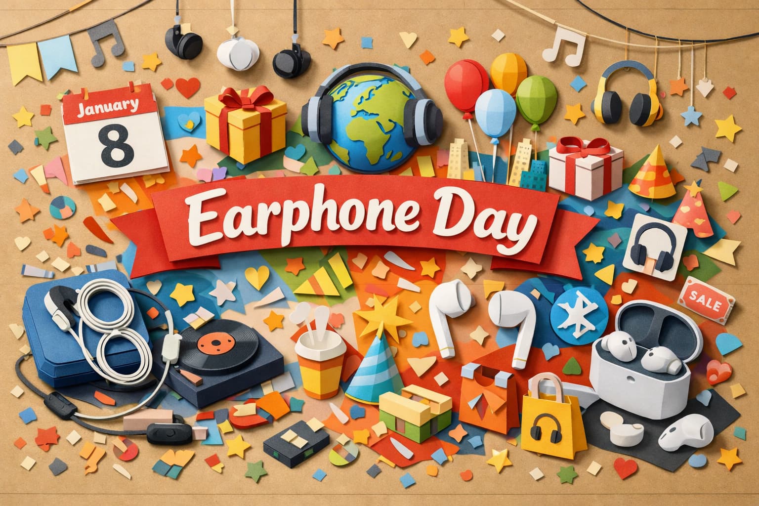 1月8日「イヤホンの日」の由来や意味、豆知識、選び方などを解説する記念日特集ブログ