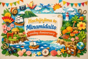 八丈島の人々が南大東島に上陸した歴史を記念し、文化交流と開拓の意義を伝える記念日を紹介