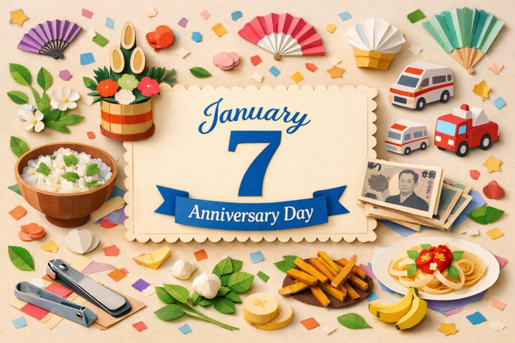 1月7日は何の日？人日の節句・七日正月、七草の日、爪切りの日、千円札発行の日、生パスタの日などを紹介