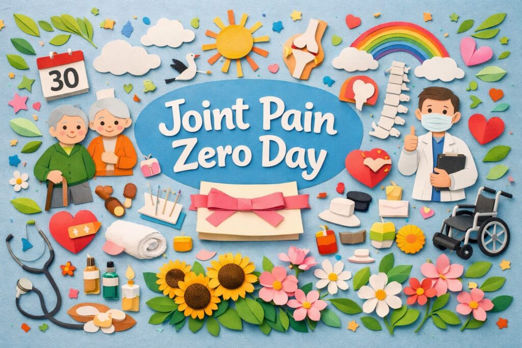 1月30日の節々の痛みゼロを目指す日と訪問リハビリの魅力を紹介し、痛みゼロ社会を目指す記念日