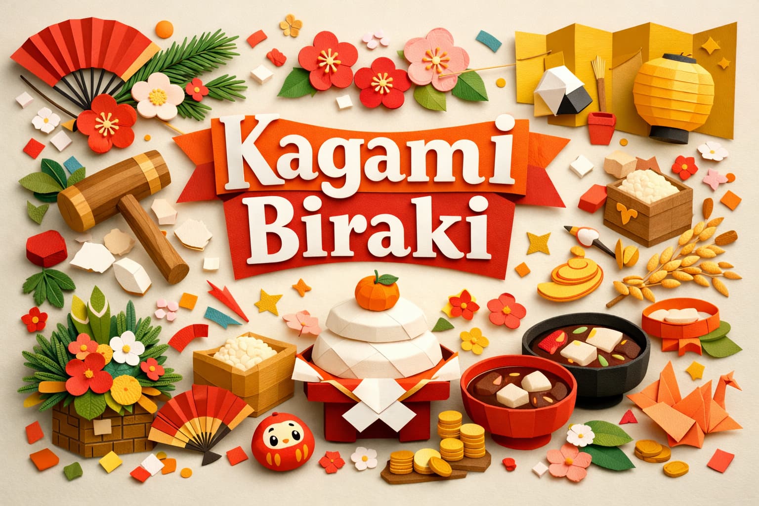 鏡開きの由来や意味、1月11日に行われる理由、鏡餅を切らずに食べる風習や無病息災を願う日本の正月文化をわかりやすく解説。